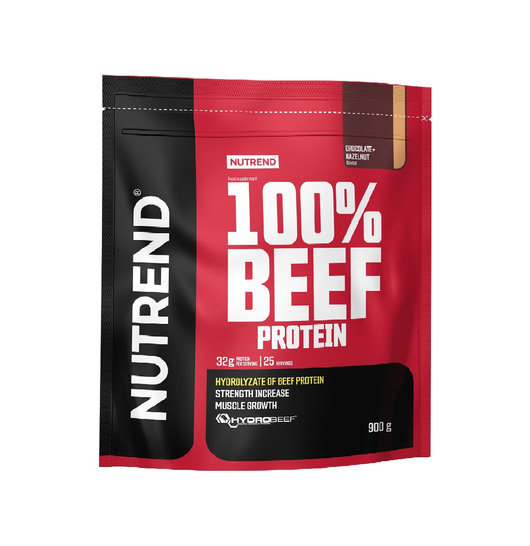 Nutrend 100% Beef Protein čokoláda + lískový ořech 900 g Nutrend