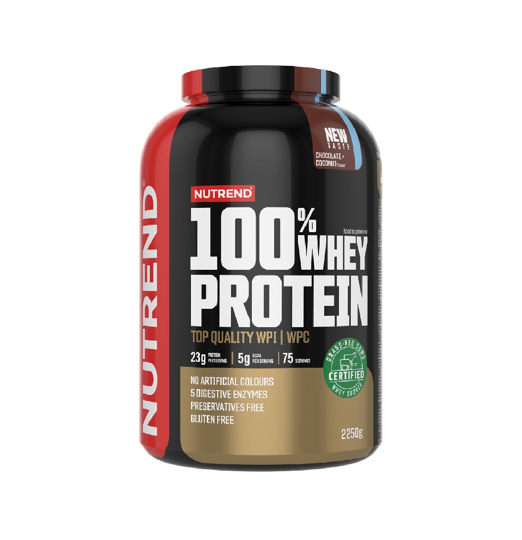 Nutrend 100% Whey Protein čokoláda + kokos 2250 g Nutrend