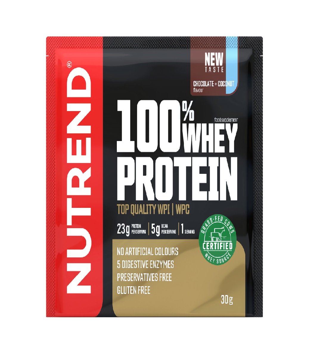 Nutrend 100% Whey Protein čokoláda + kokos 30 g Nutrend