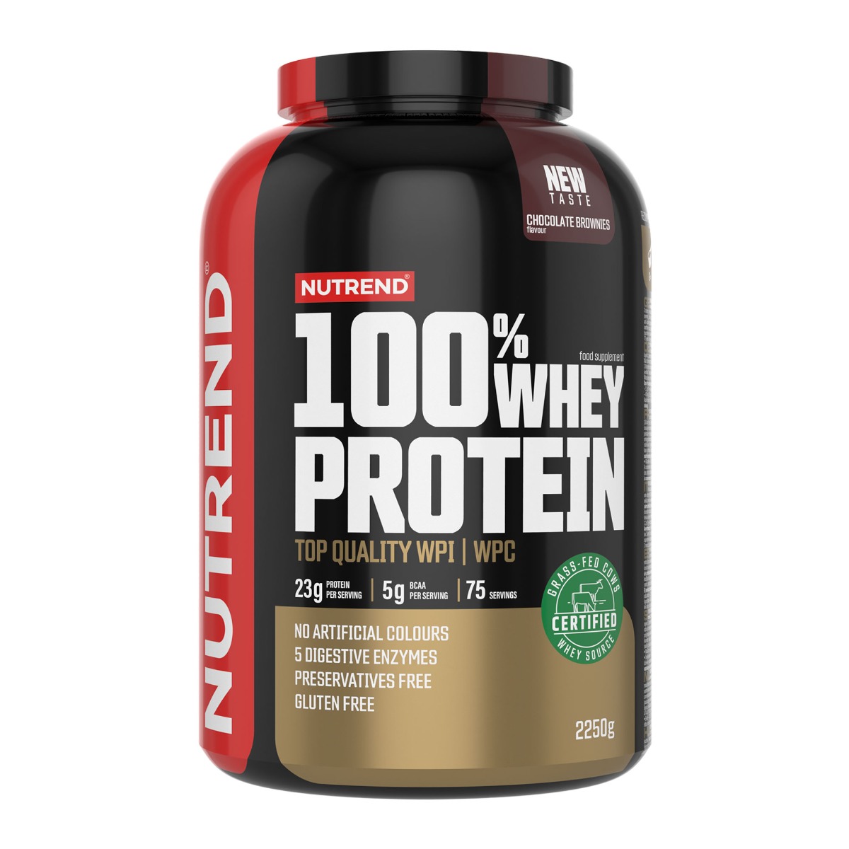 Nutrend 100% Whey Protein čokoládové brownies 2250 g Nutrend