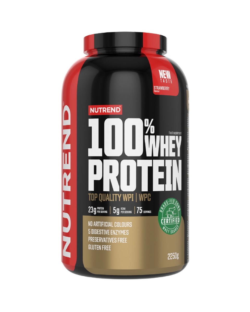 Nutrend 100% Whey Protein jahoda 2250 g Nutrend
