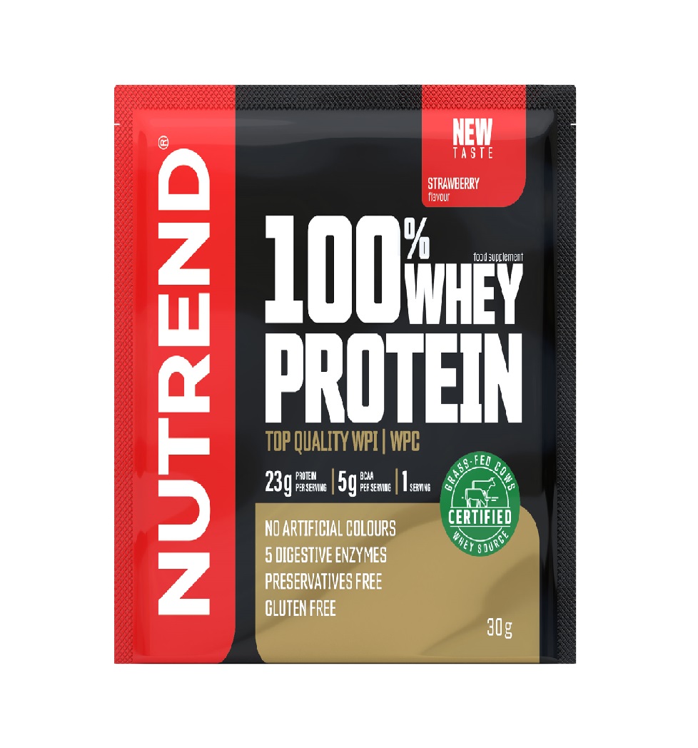 Nutrend 100% Whey Protein jahoda 30 g Nutrend