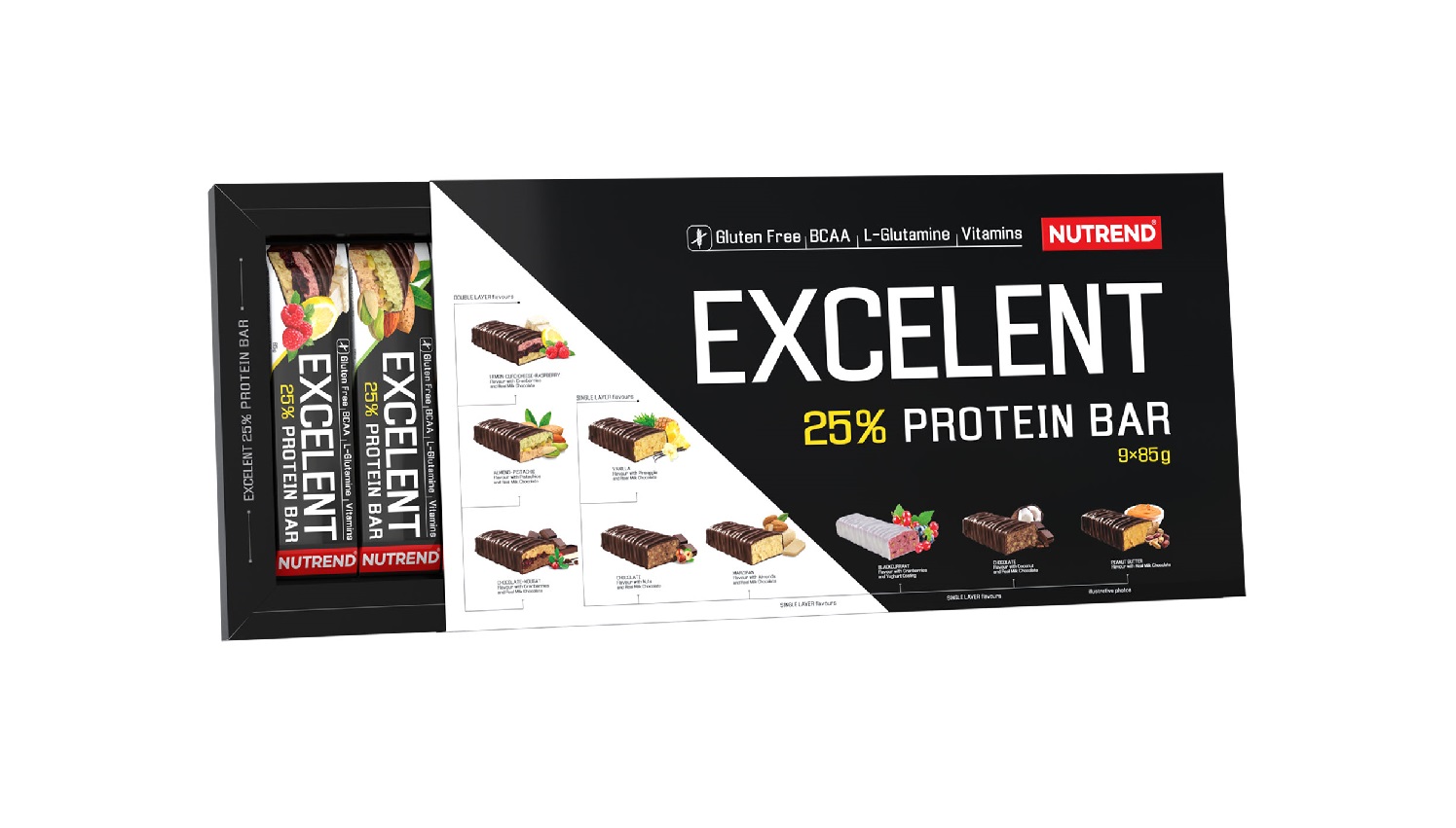 Nutrend Excelent Protein Bar Dárkové balení mix příchutí 9x85 g Nutrend