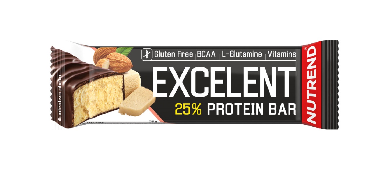 Nutrend Excelent Protein Bar marcipán s mandlemi v mléčné čokoládě 85 g Nutrend