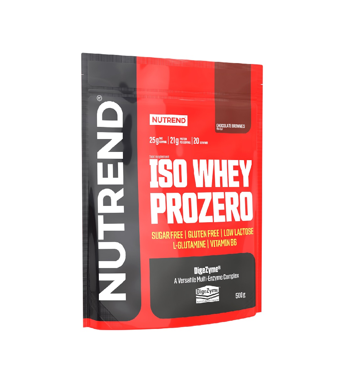 Nutrend Iso Whey Prozero čokoládové brownies 500 g Nutrend