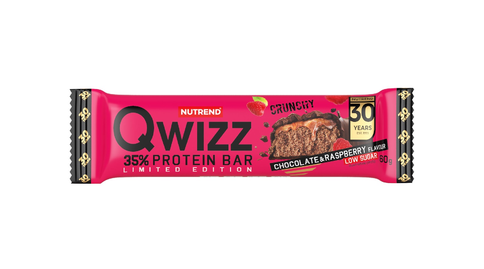 Nutrend Qwizz Protein Bar čokoláda + malina 60 g Nutrend