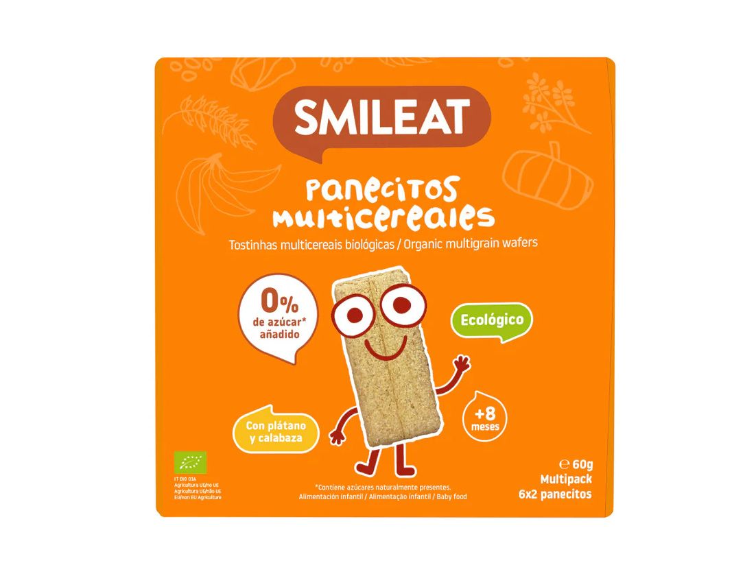 Smileat BIO oplatky první zoubky banán a dýně bez lepku s vitaminem B1 8M+ 60 g Smileat