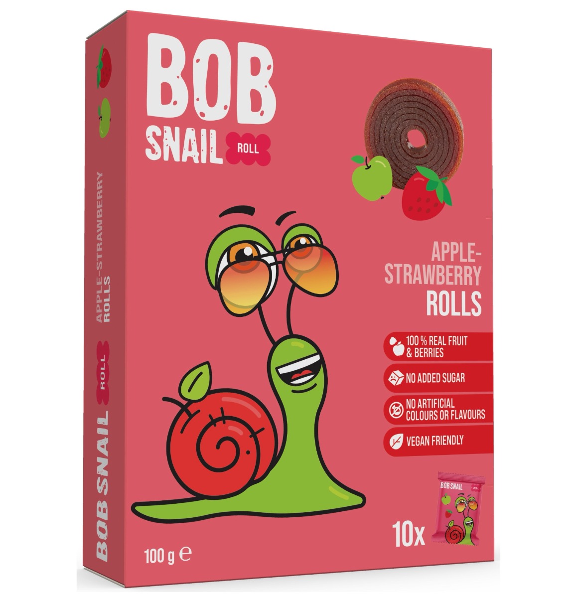 ŠNEK BOB Jablko-jahoda ovocné rolky 100 g ŠNEK BOB