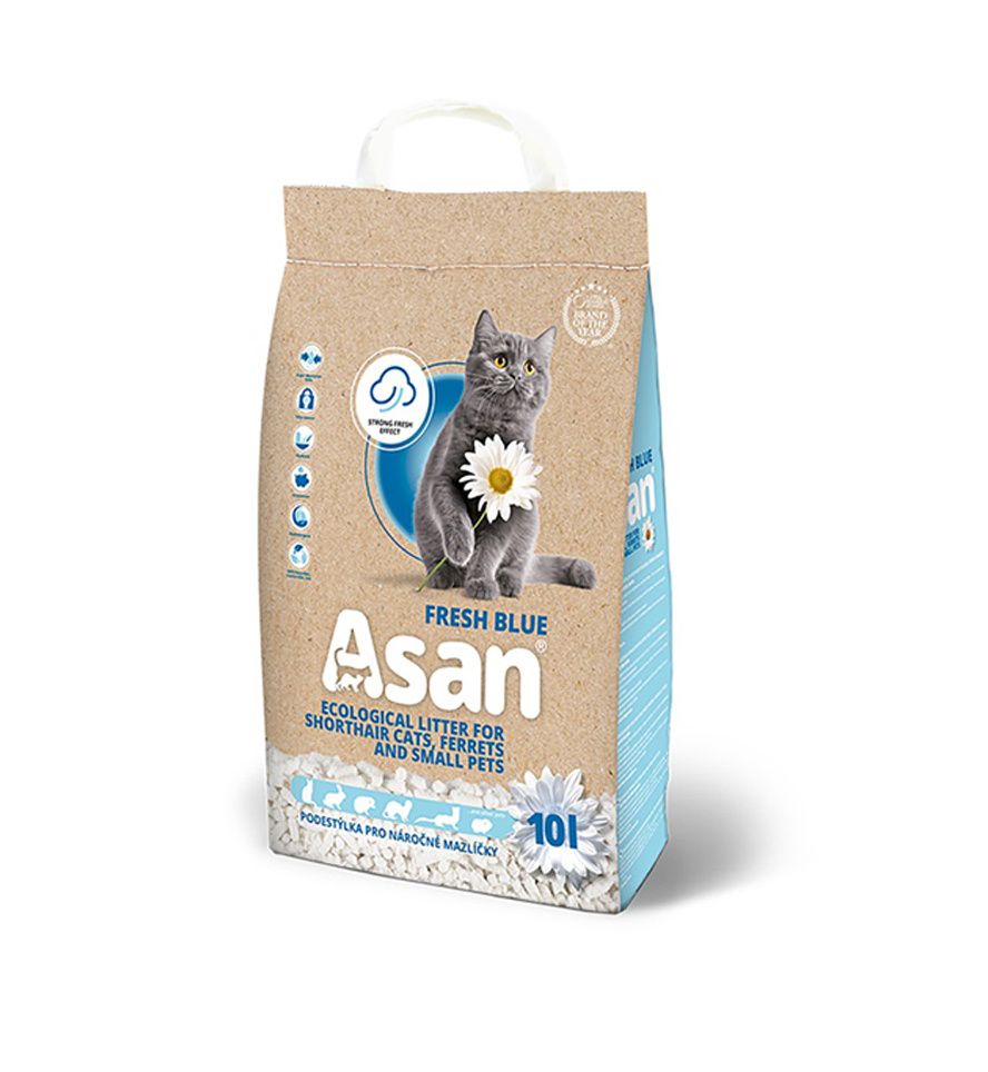 Asan Fresh Blue eko stelivo pro kočky a fretky 10 l Asan