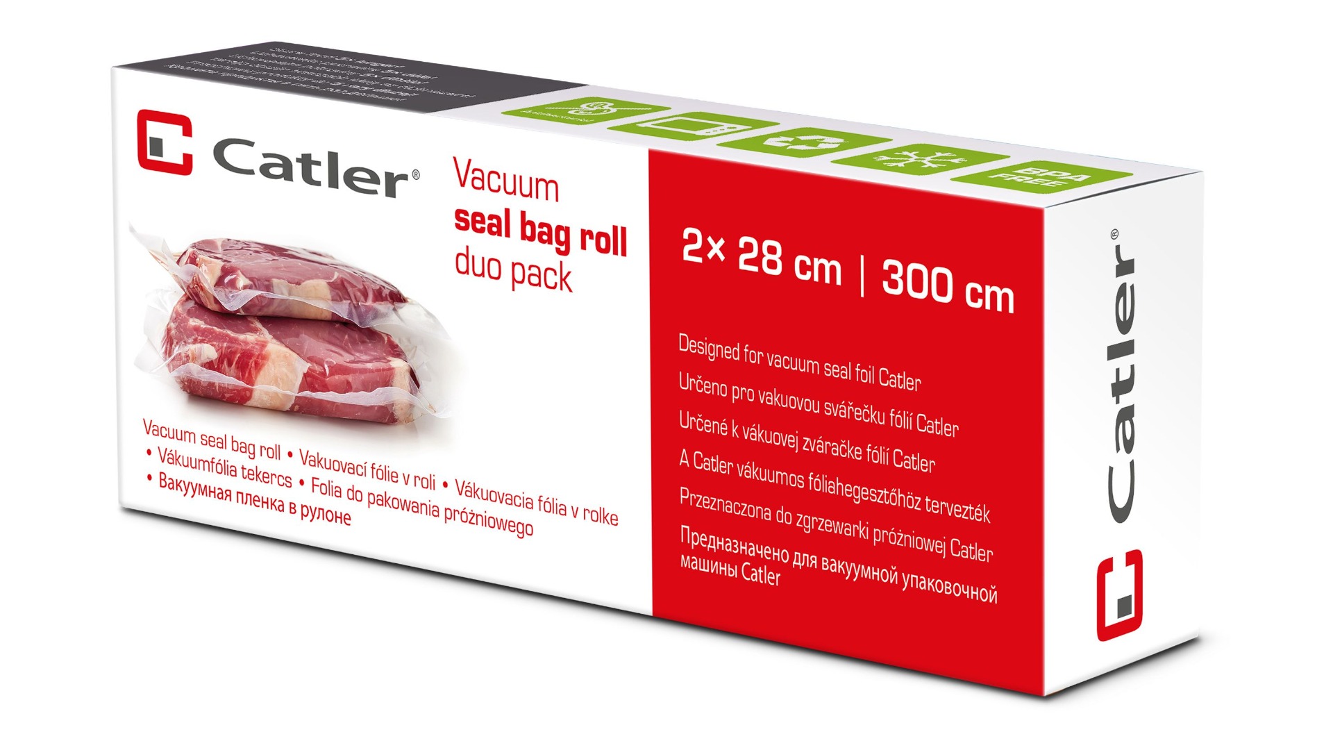 Catler Vacuum roll 28 x 300 cm náhradní vakuovací fólie 2 ks Catler