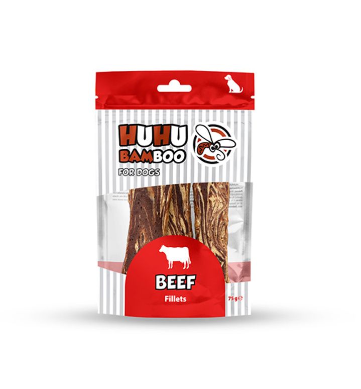 Huhubamboo Dog pamlsky hovězí filety 75 g Huhubamboo