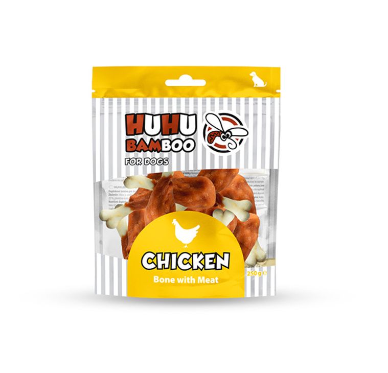 Huhubamboo Dog pamlsky kost s kuřecím 250 g Huhubamboo