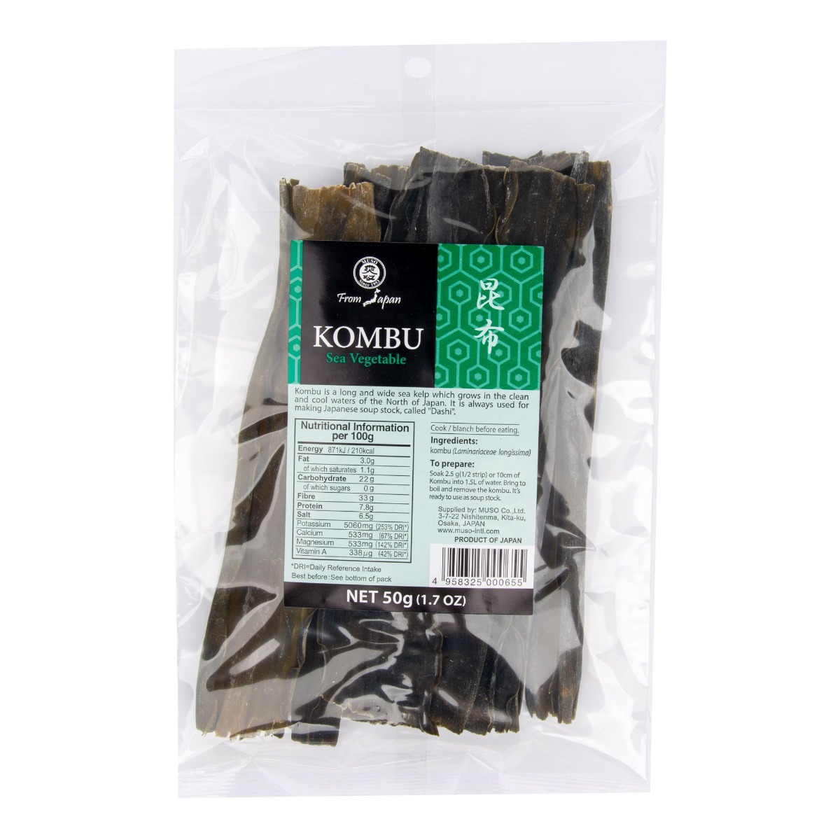 Muso Mořské řasy Kombu 50 g Muso