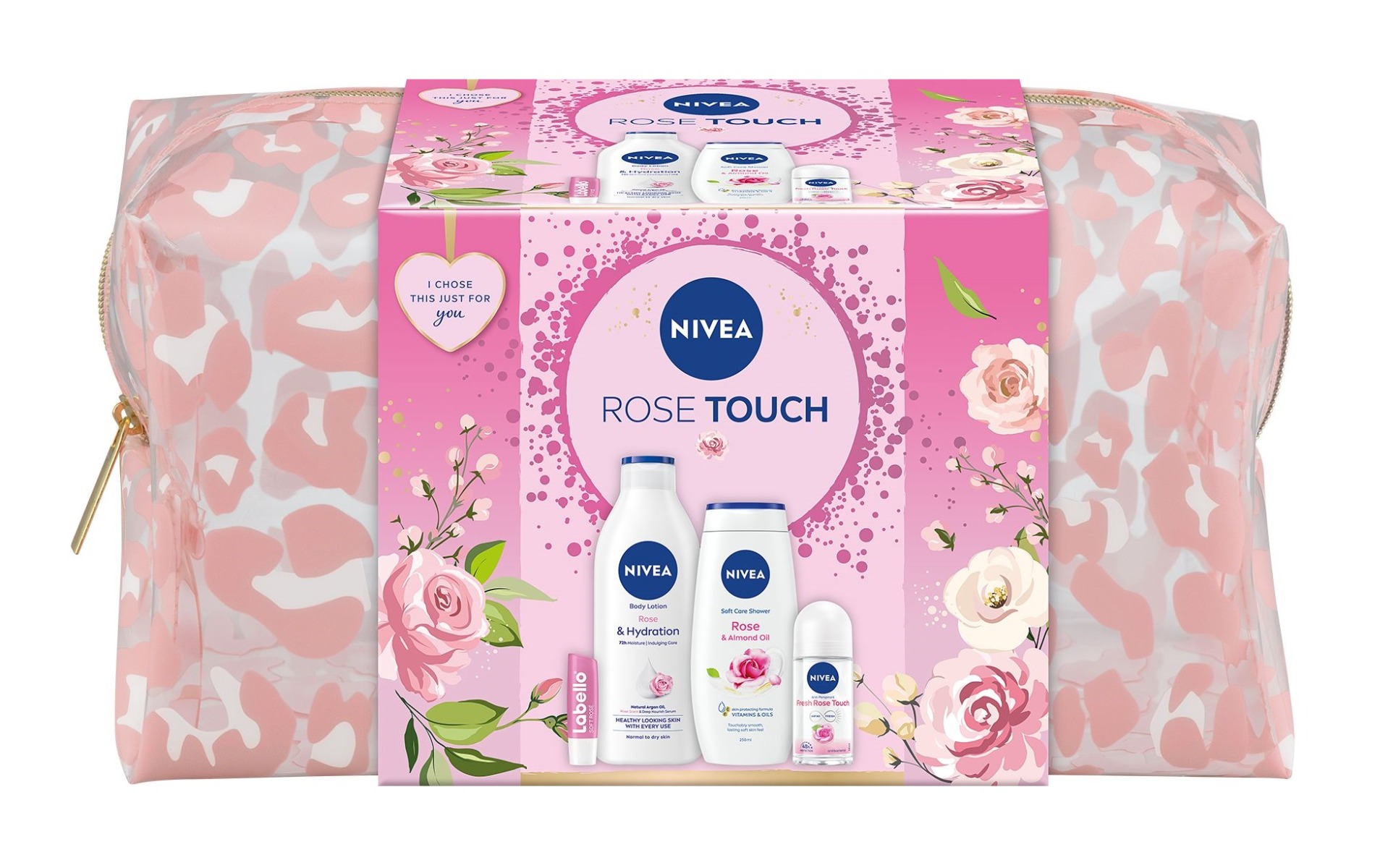 Nivea Bag Rose Touch 2024 dárková sada 4 ks Nivea