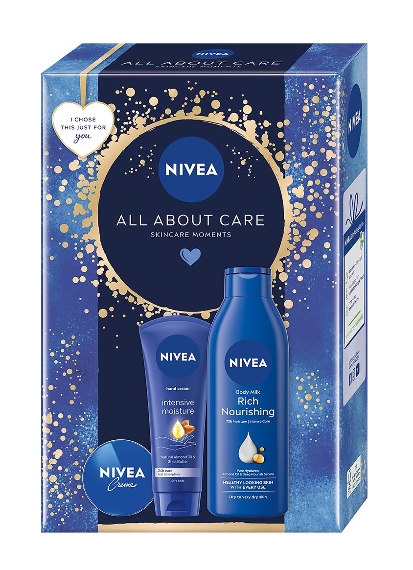 Nivea Box All About Care 2024 dárková sada 3 ks Nivea