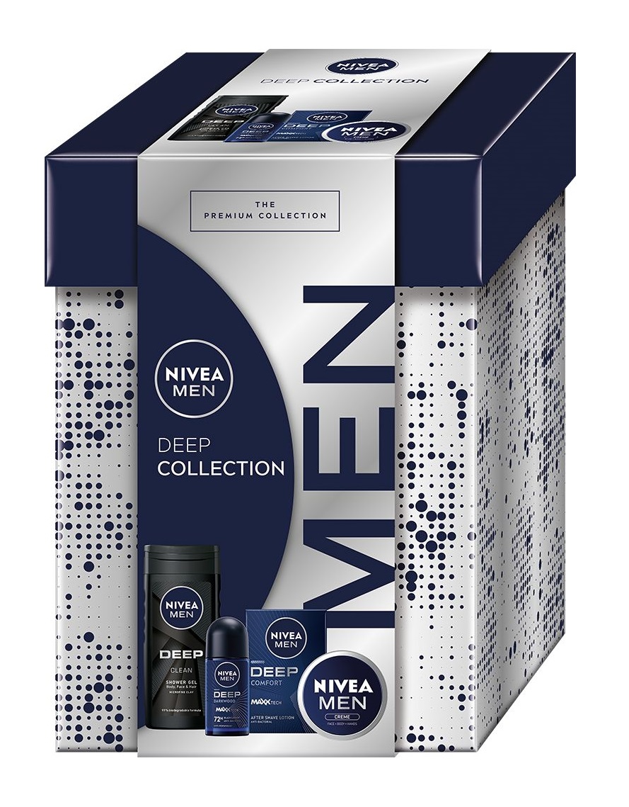 Nivea Men Box Deep Collection 2024 dárková sada pro muže 4 ks Nivea
