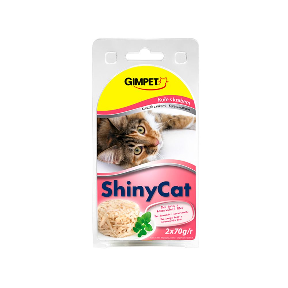 ShinyCat Krab/kuřecí konzerva 2x70 g ShinyCat