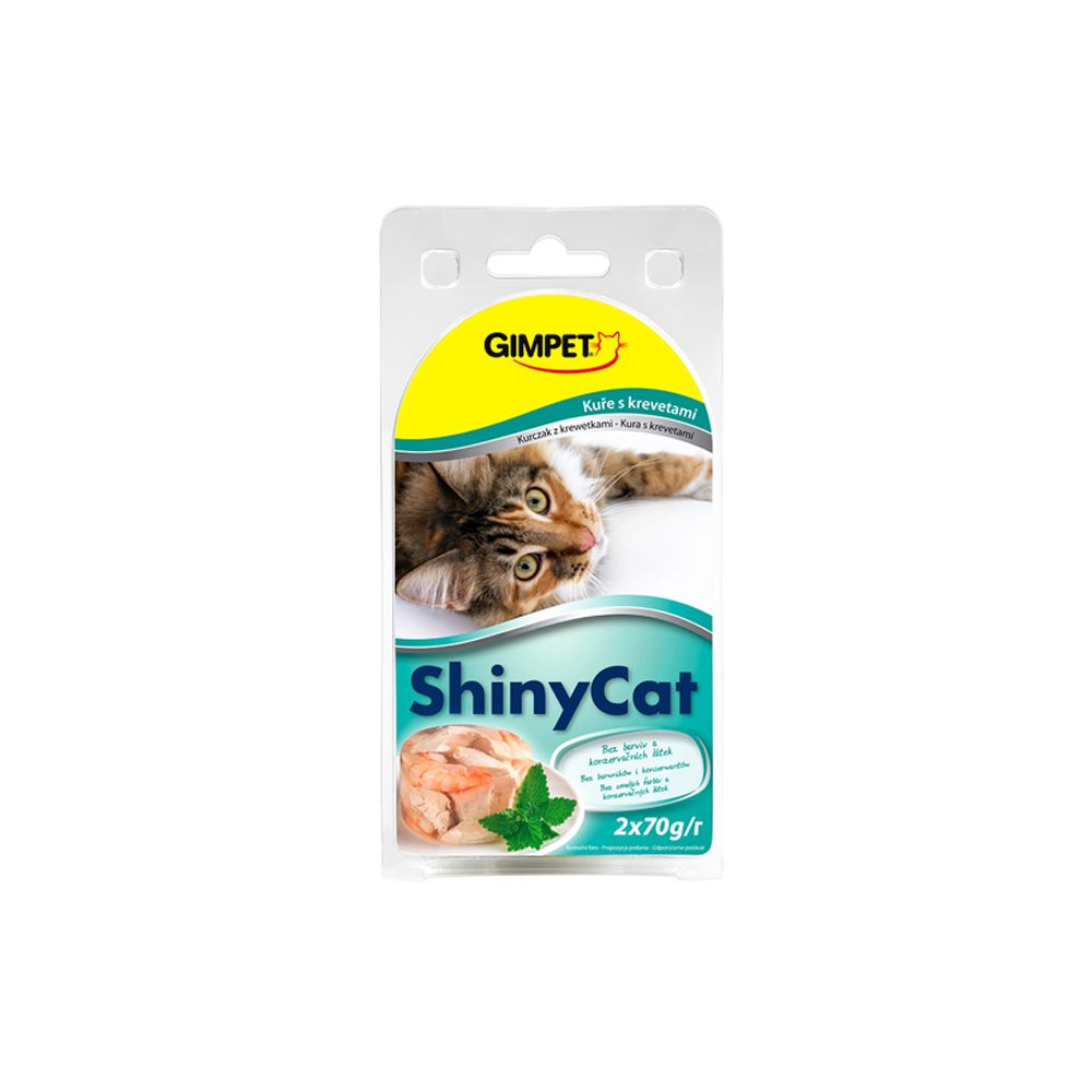 ShinyCat Krevety/kuřecí konzerva 2x70 g ShinyCat