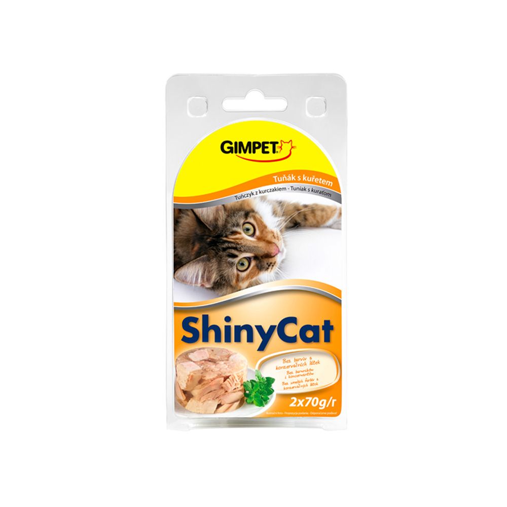 ShinyCat Tuňák/kuřecí konzerva 2x70 g ShinyCat