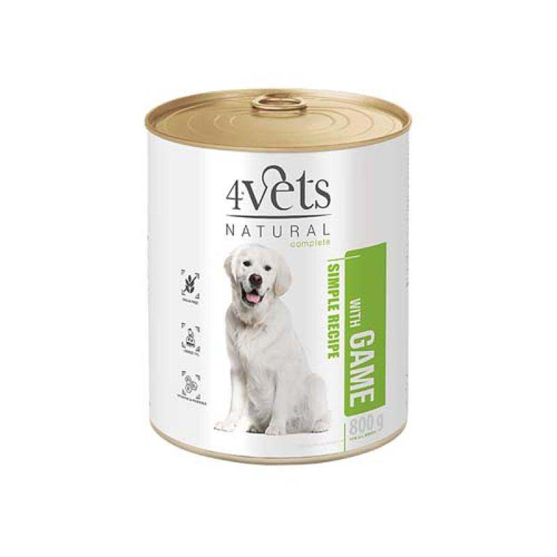 4vets NATURAL SIMPLE RECIPE se zvěřinou 800g konzerva pro psy 4vets