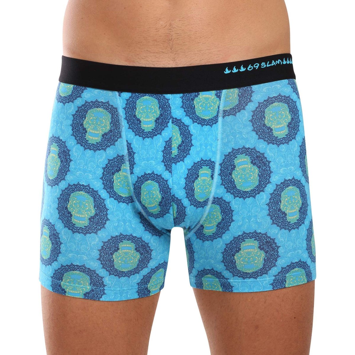 69SLAM Pánské boxerky fit bamboo SKULL MANDALA (MPBSKM-BB) M 69SLAM