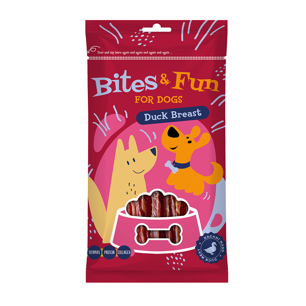 Akinu BITES&FUN kachní prsíčka pro psy 85 g Akinu