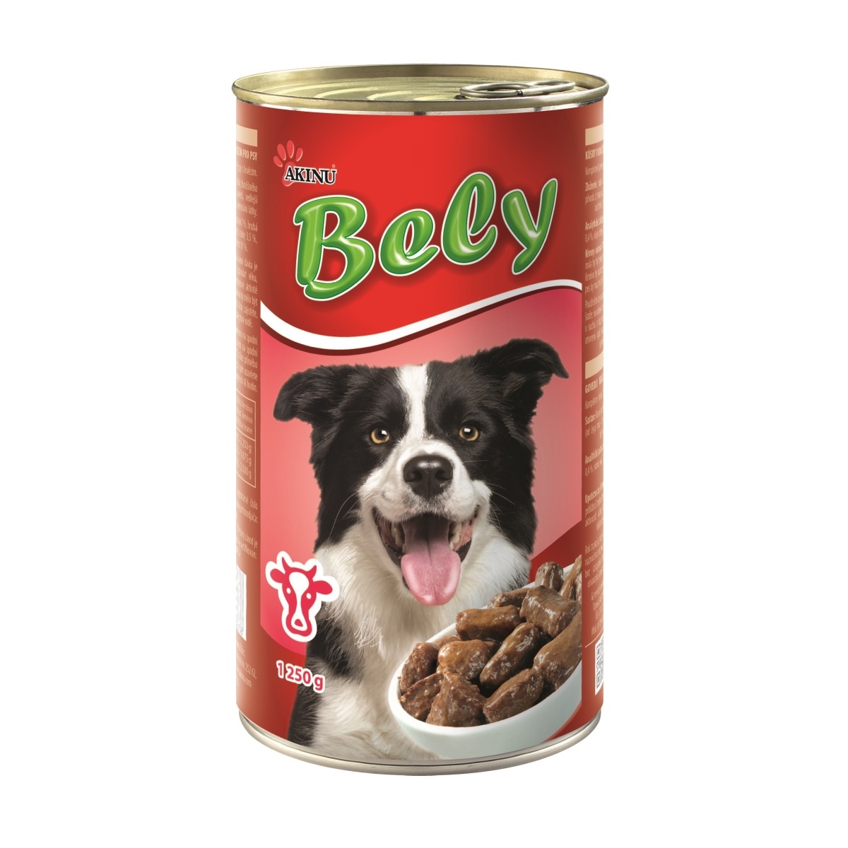 Akinu Bely konzerva kousky v omáčce s hovězím pro psy 1250 g Akinu