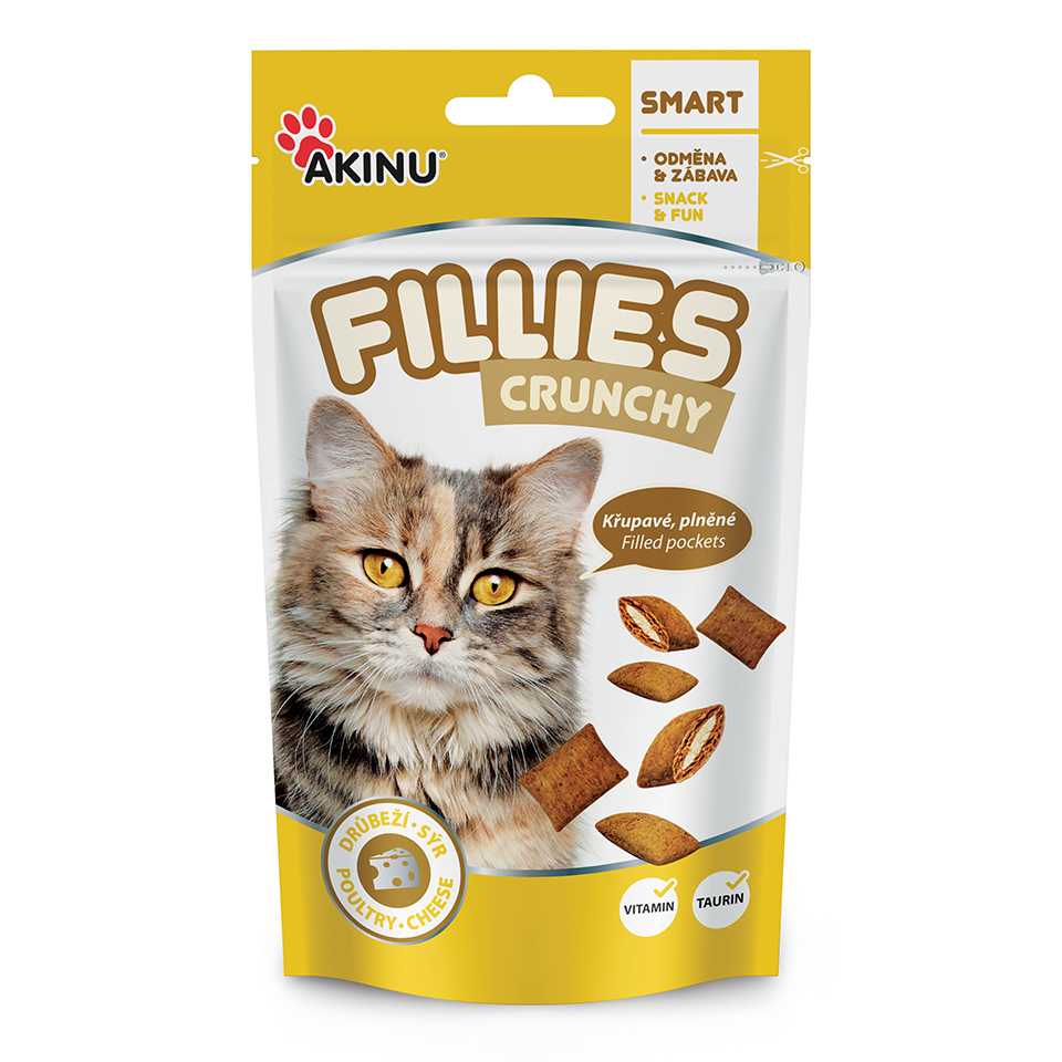 Akinu FILLIES drůbež & sýr pamlsek pro kočky 50 g Akinu