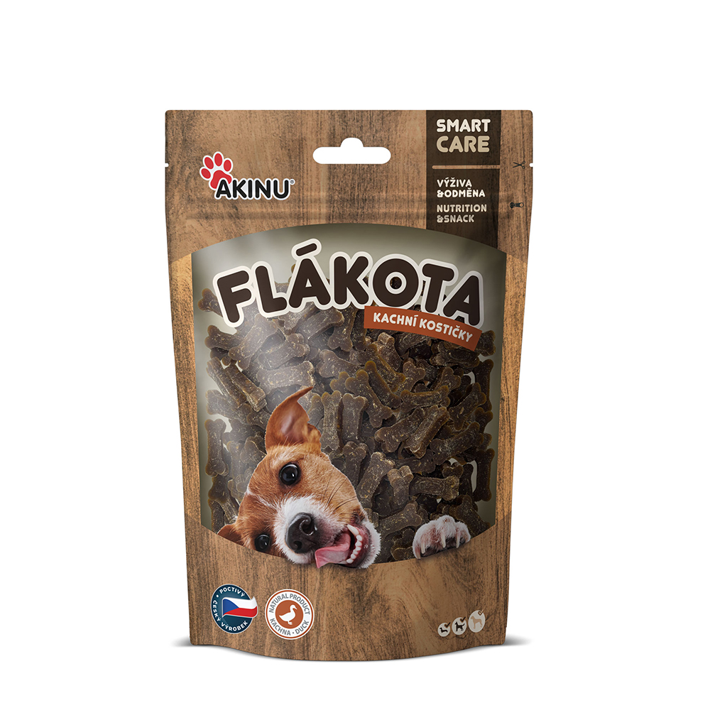 Akinu Flákota kachní kostičky pro psy pamlsek 100 g Akinu