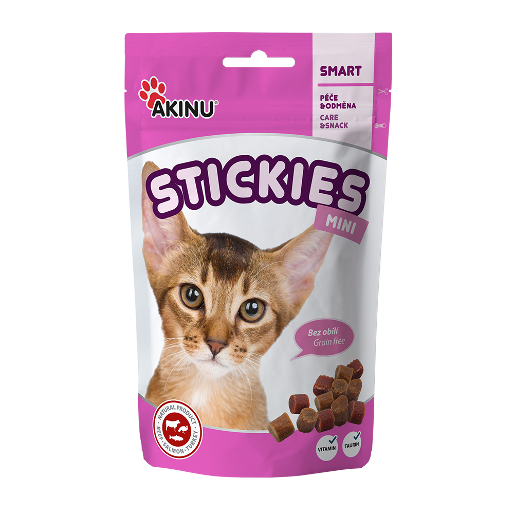 Akinu MINI STICKIES pamlsek pro kočky 50 g Akinu
