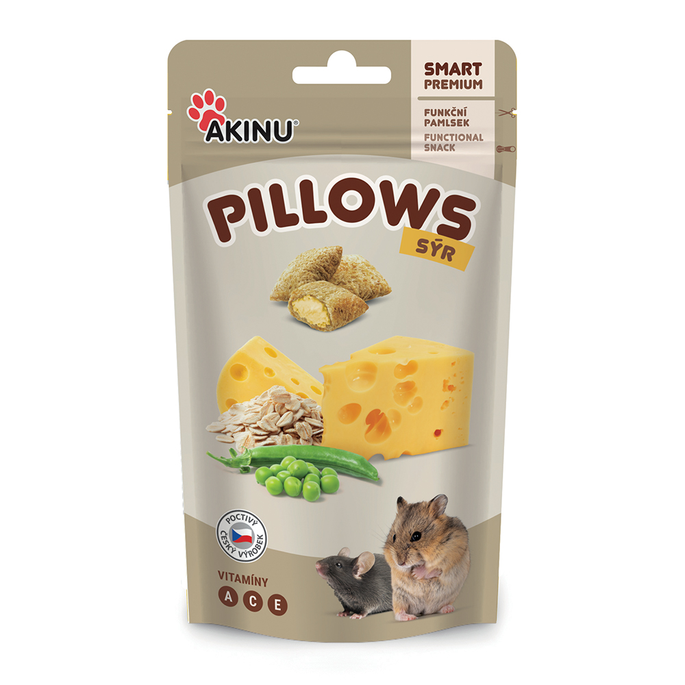 Akinu PILLOWS polštářky se sýrem pamlsek pro hlodavce 40 g Akinu