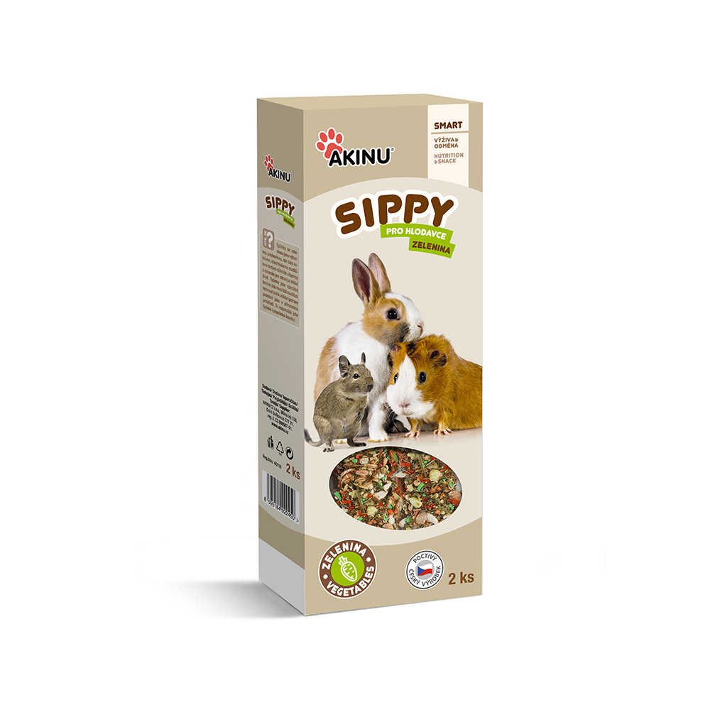 Akinu SIPPY tyč zeleninová pamlsek pro hlodavce 2 ks Akinu