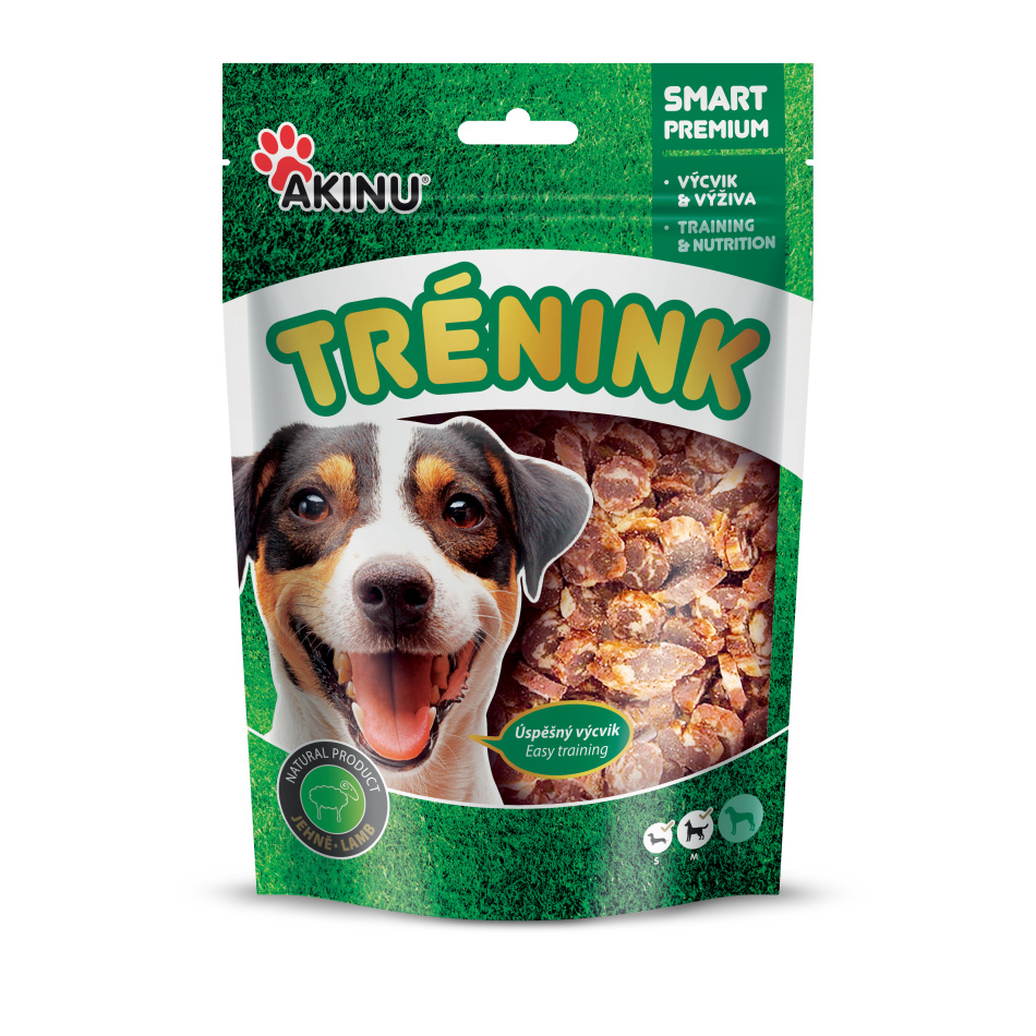 Akinu TRÉNINK jehněčí lupínky s treskou pamlsek pro psy 120 g Akinu