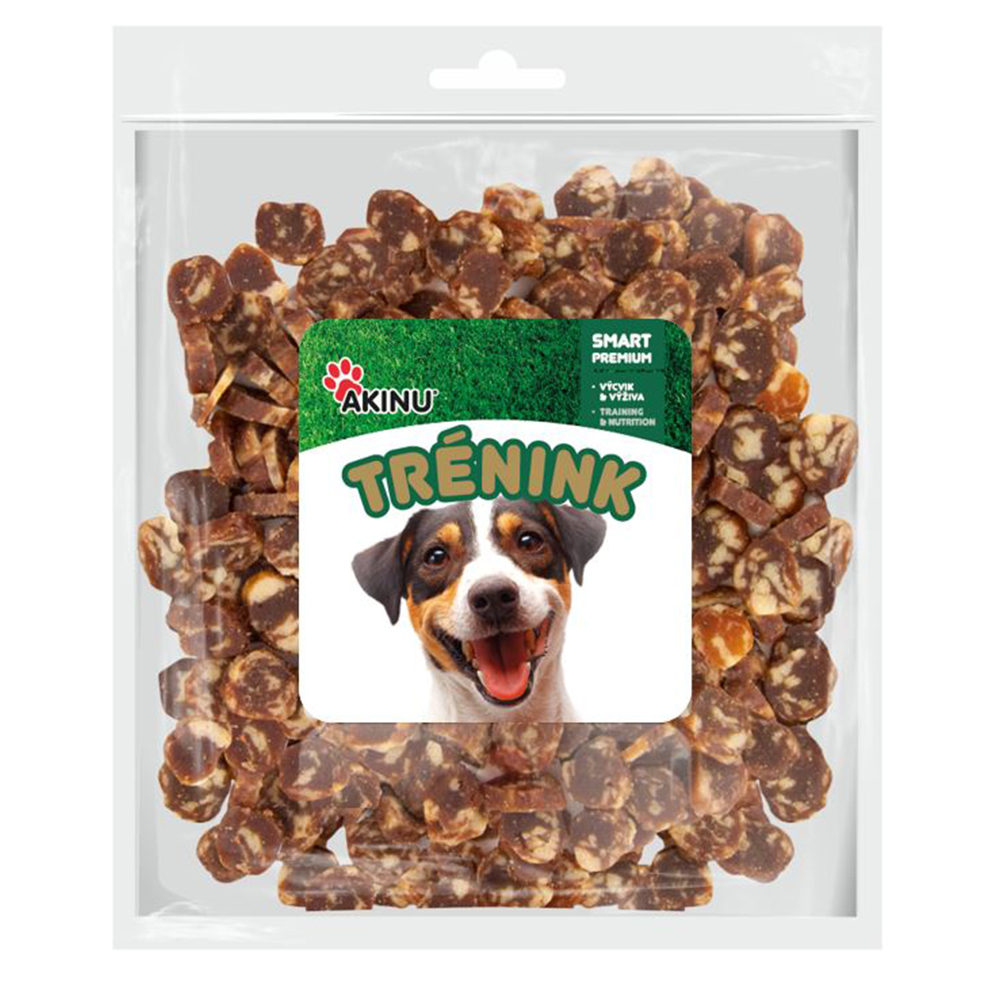 Akinu TRÉNINK jehněčí lupínky s treskou pamlsek pro psy 400 g Akinu