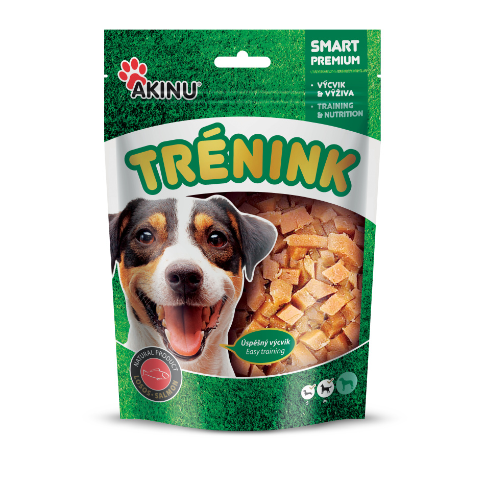 Akinu TRÉNINK lososové kostky pamlsek pro psy 120 g Akinu