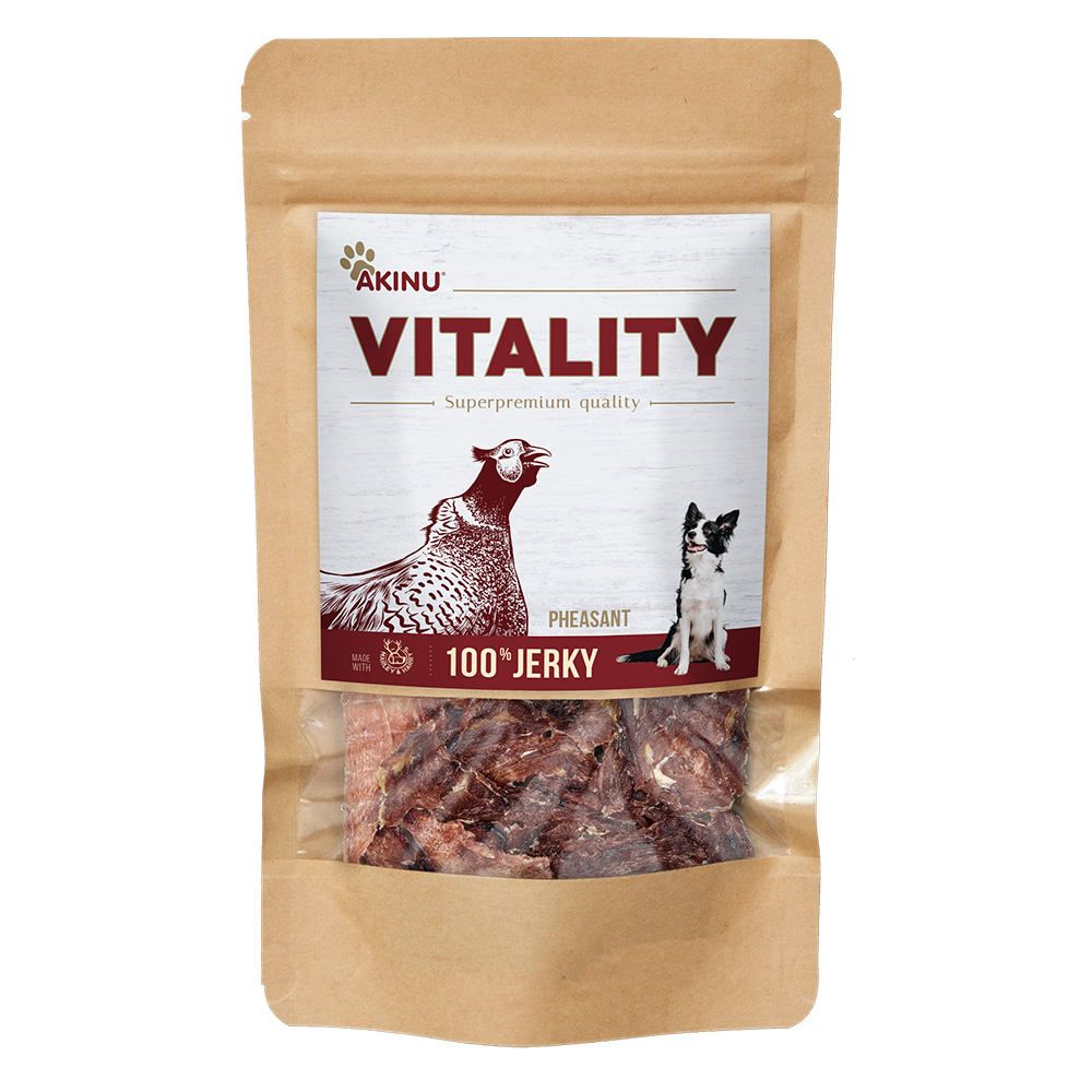 Akinu VITALITY Jerky bažant pamlsek pro psy 50 g Akinu