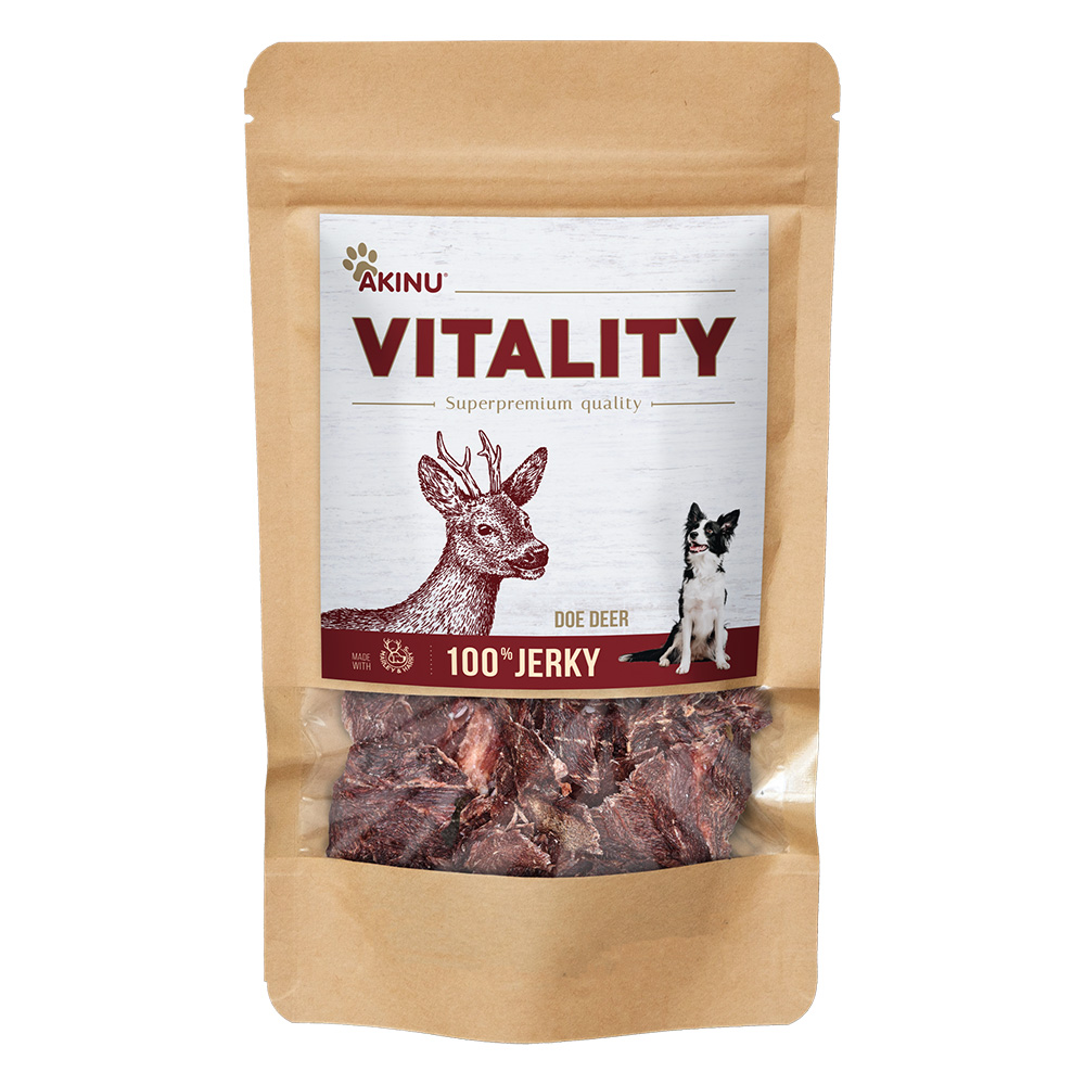 Akinu VITALITY Jerky srnec pamlsek pro psy 50 g Akinu