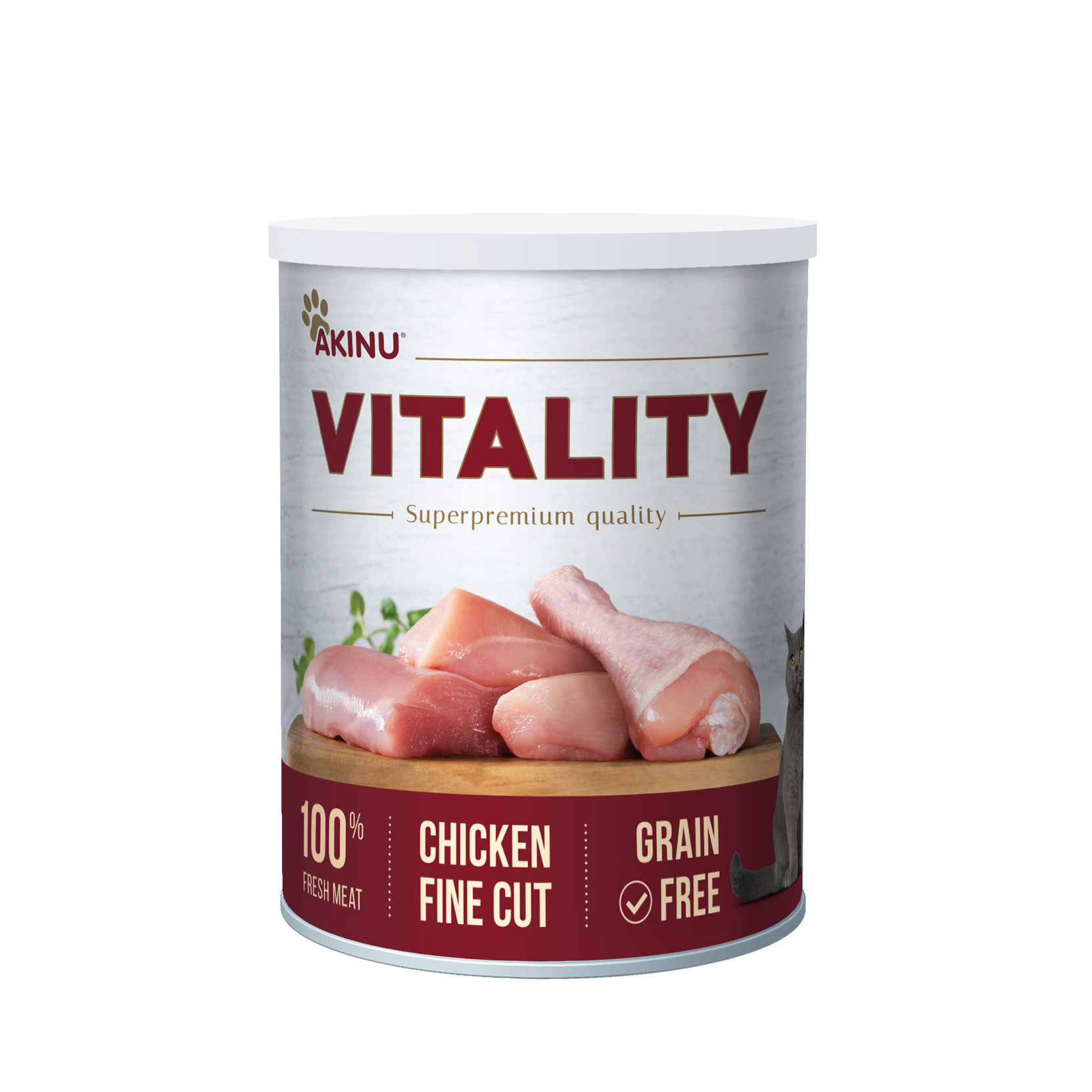 Akinu VITALITY konzerva pro kočky kuře jemně krájené 400 g Akinu