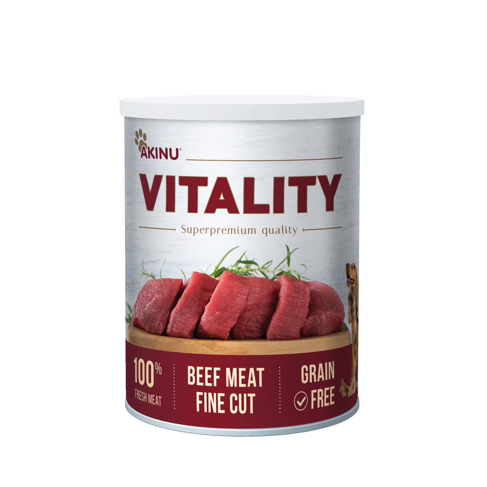 Akinu VITALITY konzerva pro psy hovězí jemně krájená svalovina 400 g Akinu
