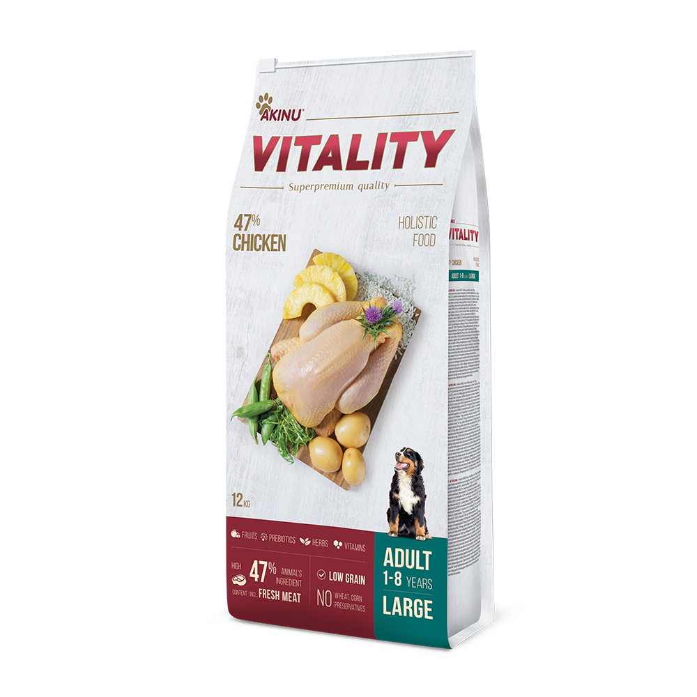 Akinu VITALITY kuřecí granule pro psy velkých plemen 12 kg Akinu