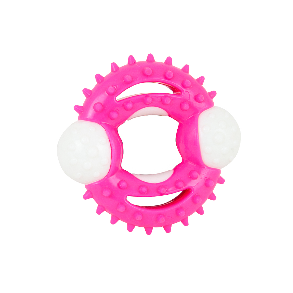 Akinu dental kruh STRONG NYLON růžový hračka pro psy 10 cm Akinu