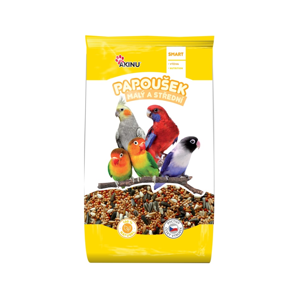 Akinu kompletní menu krmivo pro malé papoušky 1 kg Akinu
