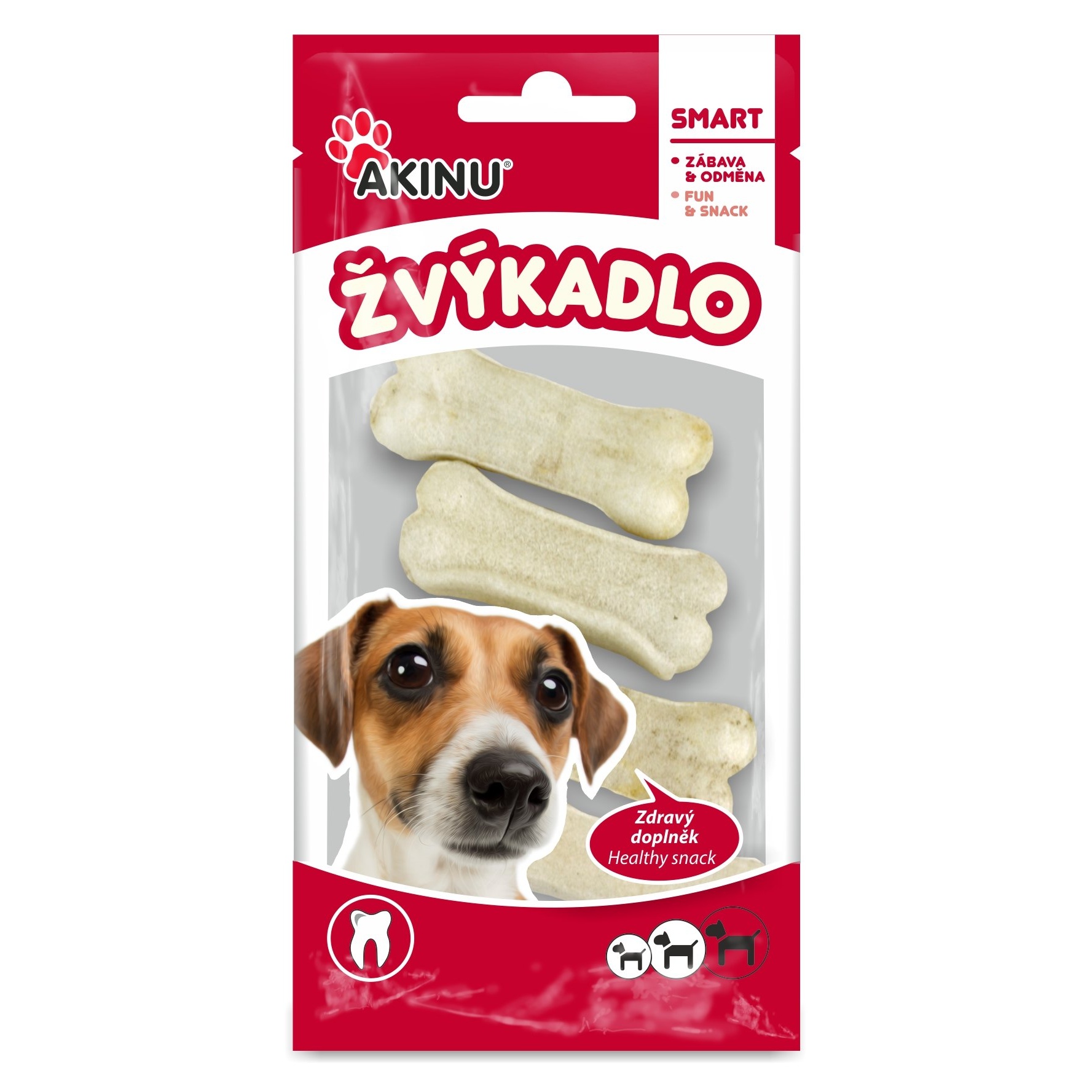 Akinu pamlsek pro psy kost bílá 5 cm 4 ks Akinu