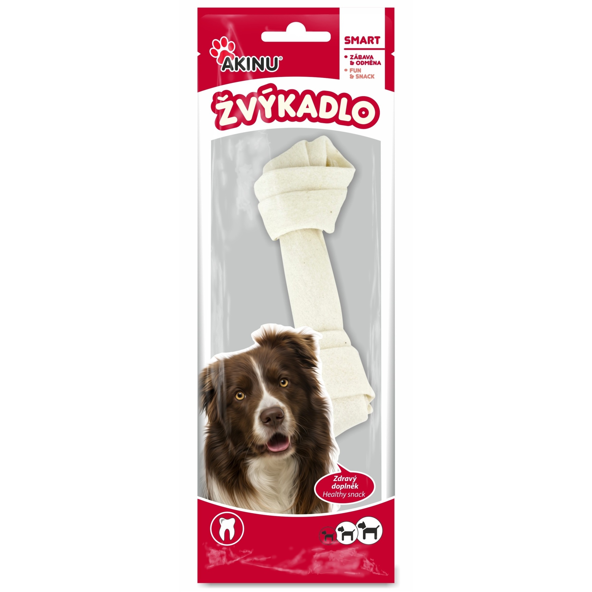 Akinu pamlsek pro psy uzel bílý 15cm Akinu