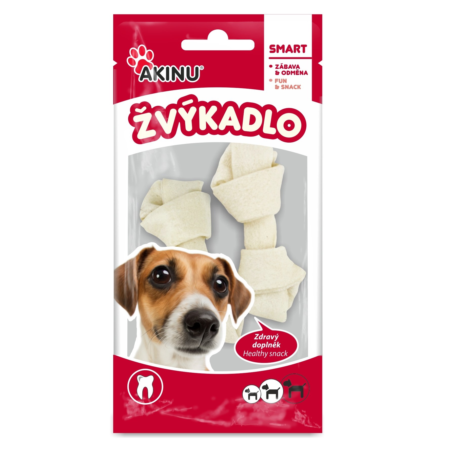 Akinu pamlsek pro psy uzel bílý 8cm 2ks Akinu