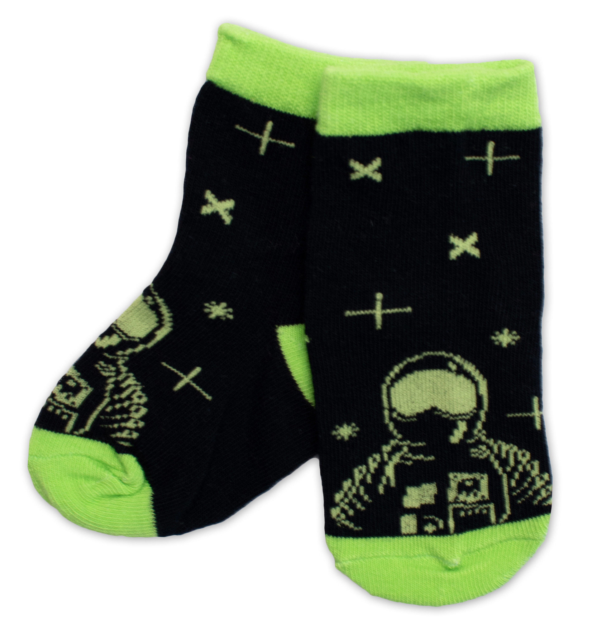 BN Dětské bavlněné ponožky Kosmonaut - černé