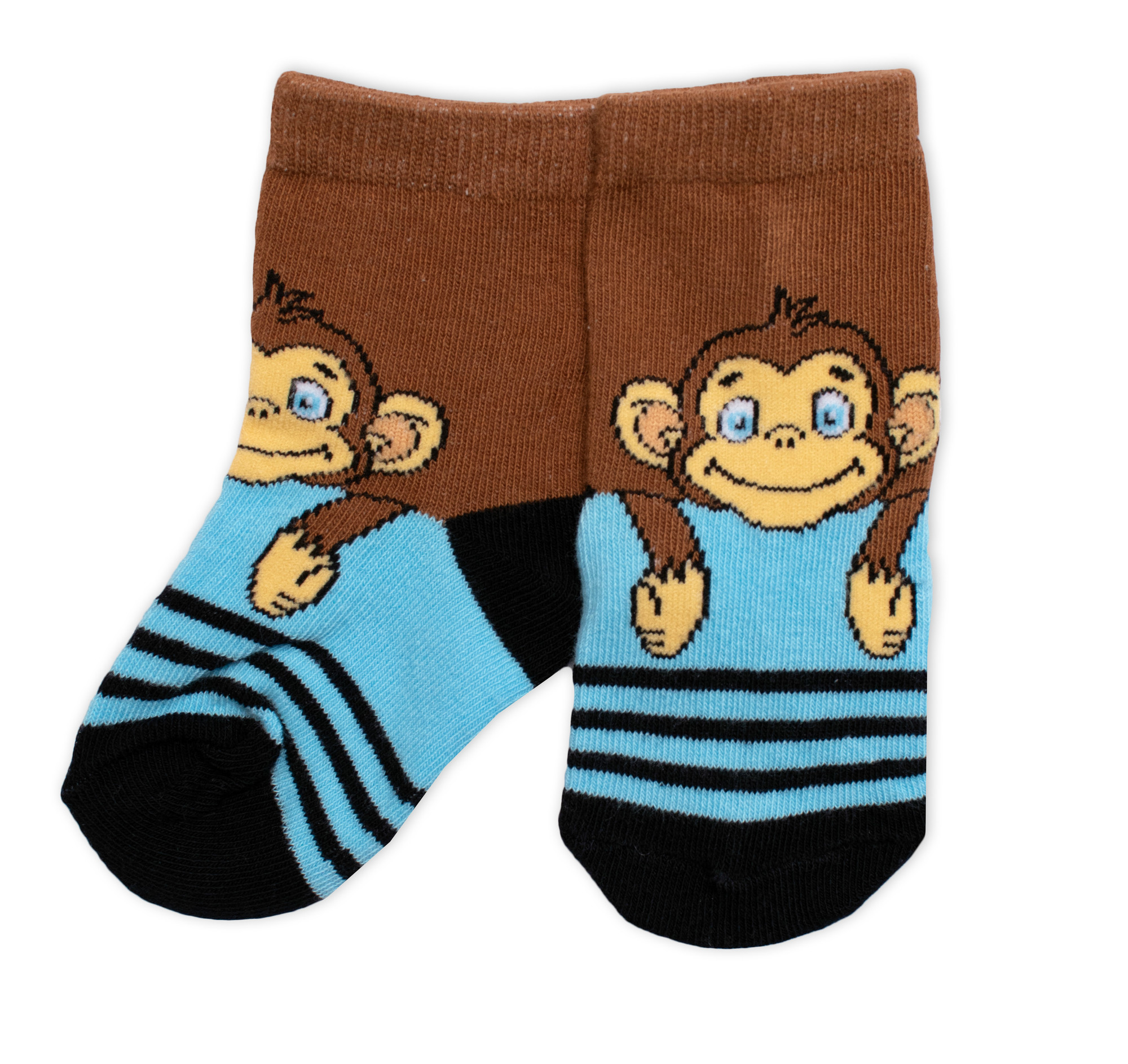 BN Dětské bavlněné ponožky Monkey - hnědé/modré