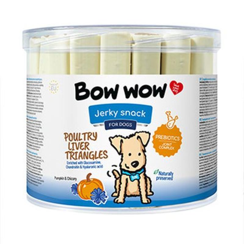 BOW WOW Trojhránky s drůbežími játry  12cm 1ks BOW WOW