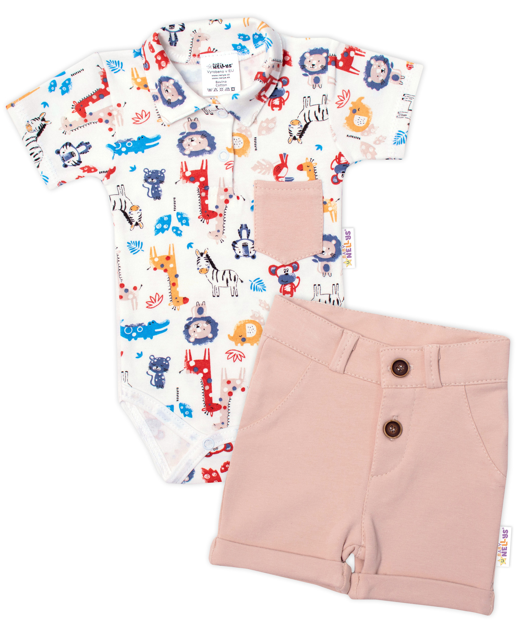 Baby Nellys 2-dílná sada body kr. rukáv