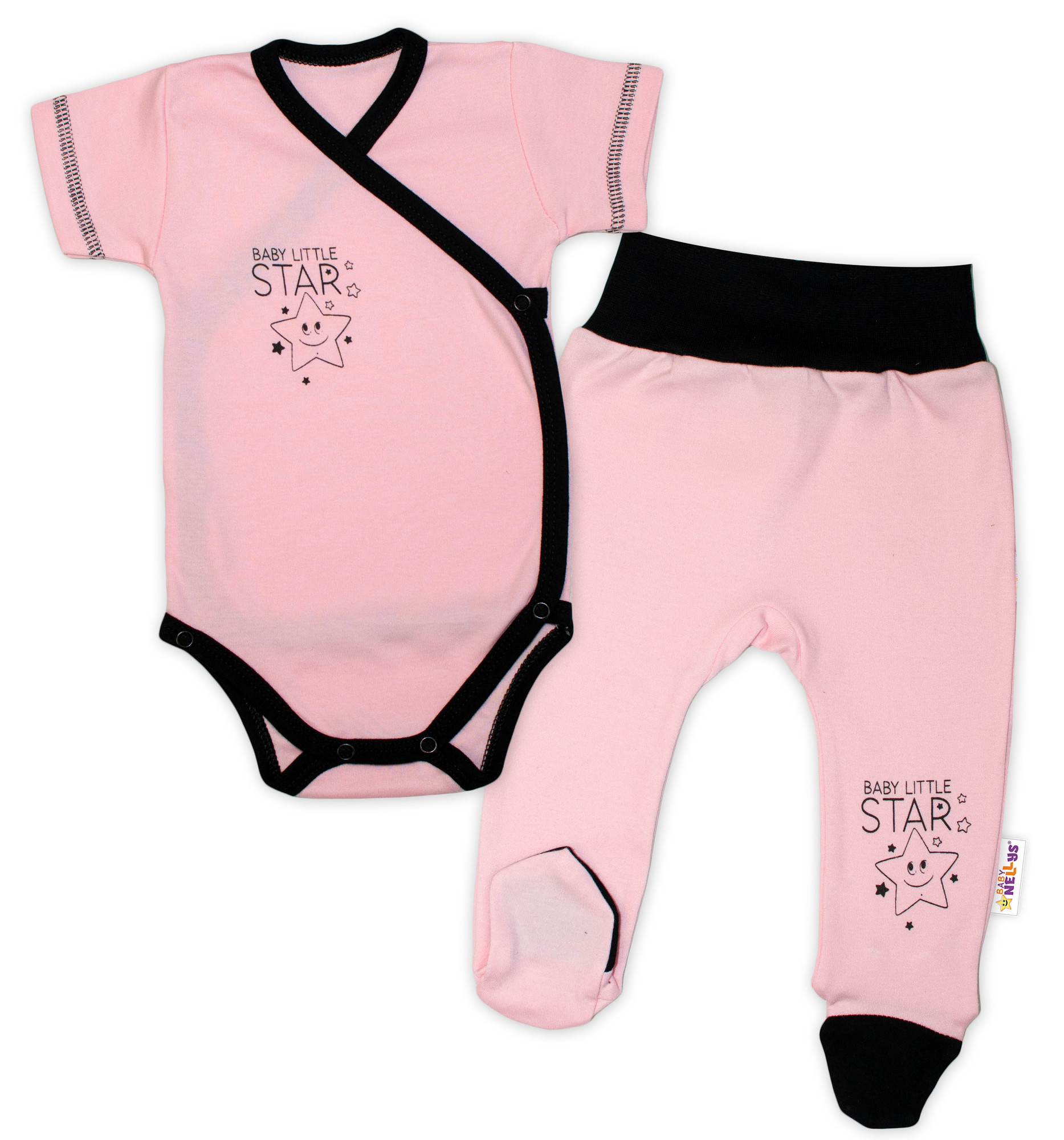 Baby Nellys 2-dílná sada body kr. rukáv + polodupačky